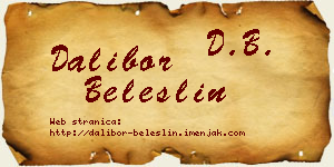 Dalibor Beleslin vizit kartica